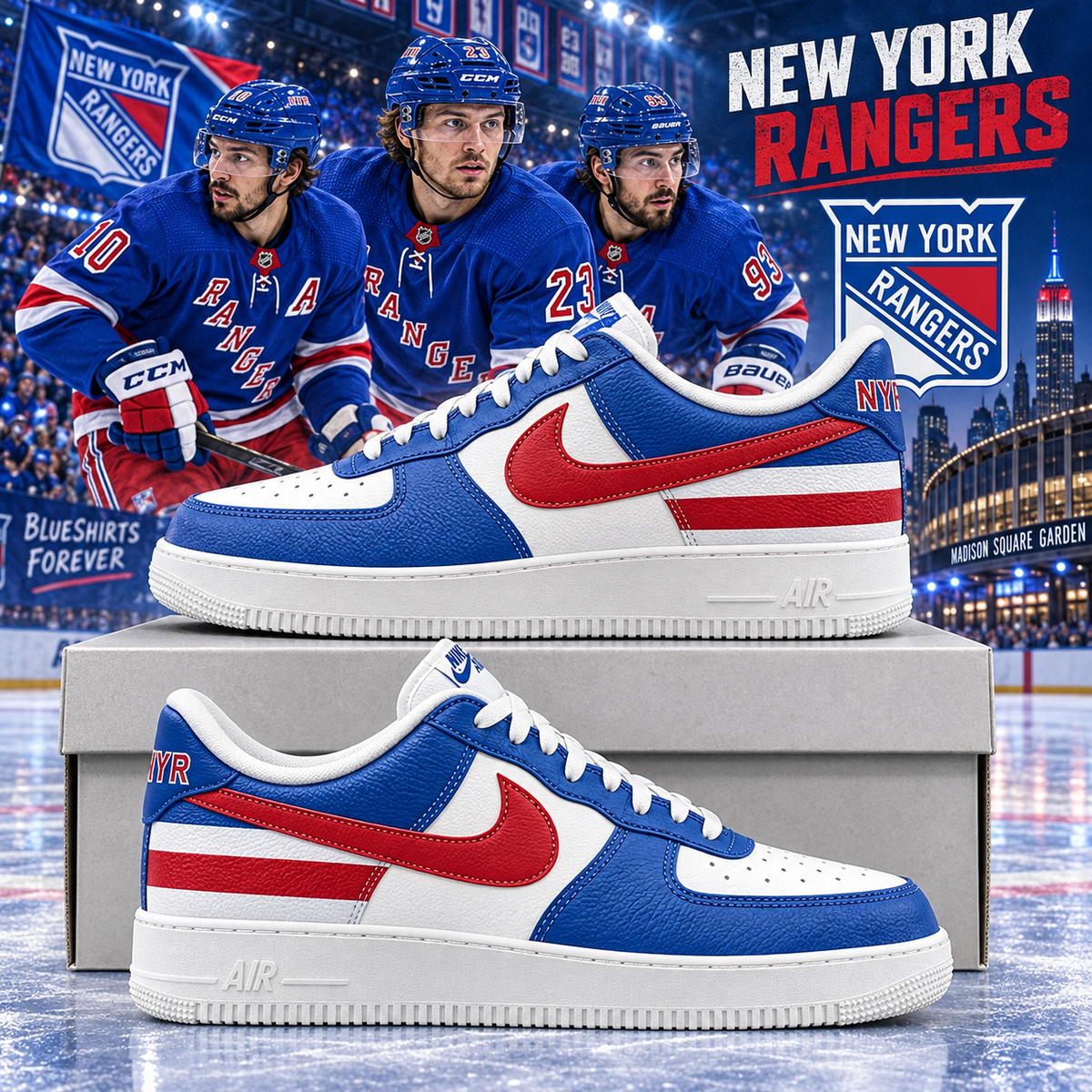 New York Rangers 2026 Limited Edition Air Force One Sneakers