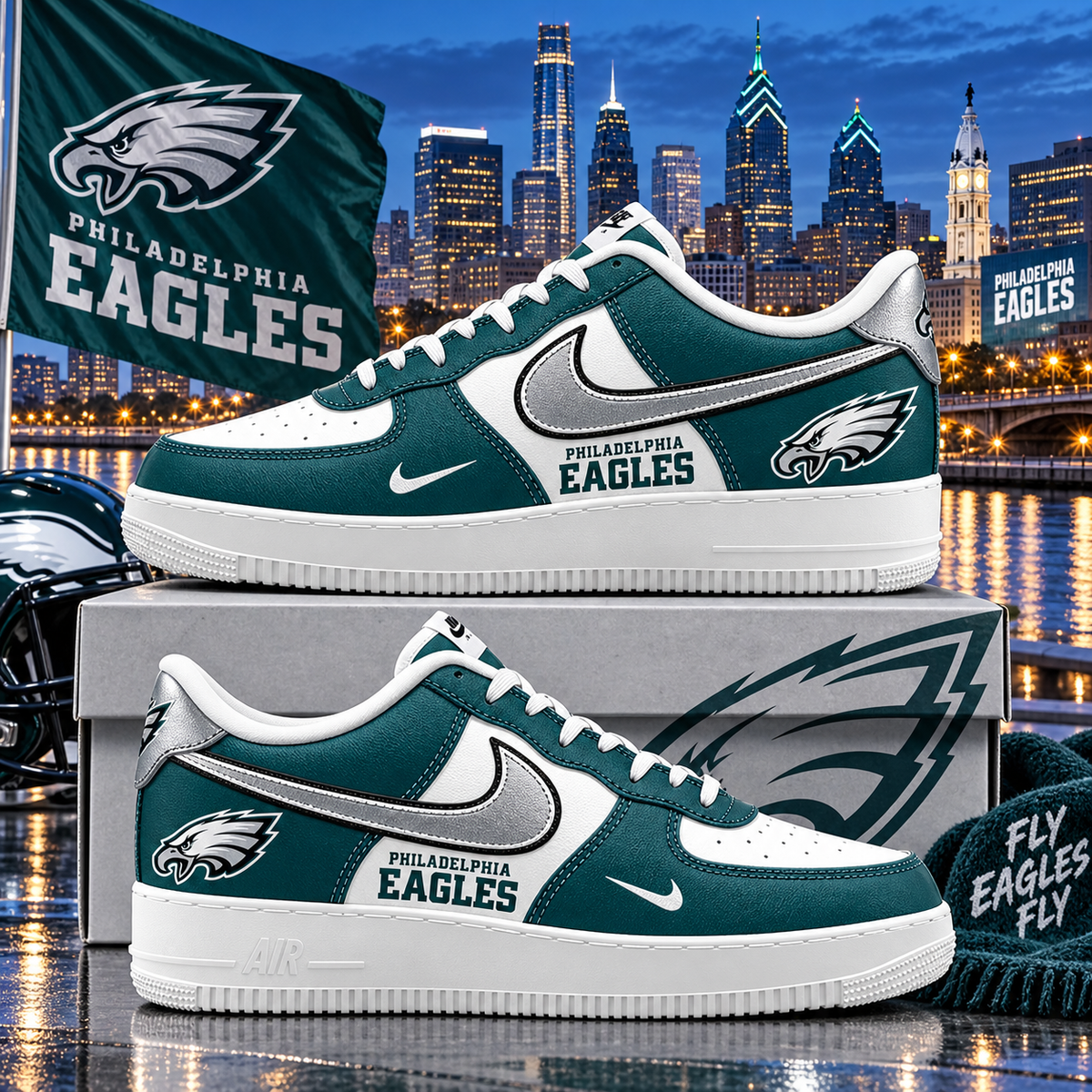 Philadelphia Eagles 2026 Limited Edition Air Force One Sneakers
