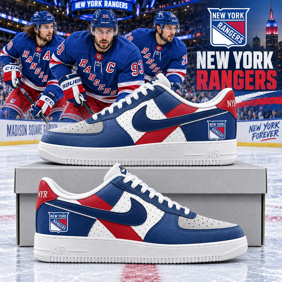 New York Rangers 2026 Limited Edition Air Force One Sneakers