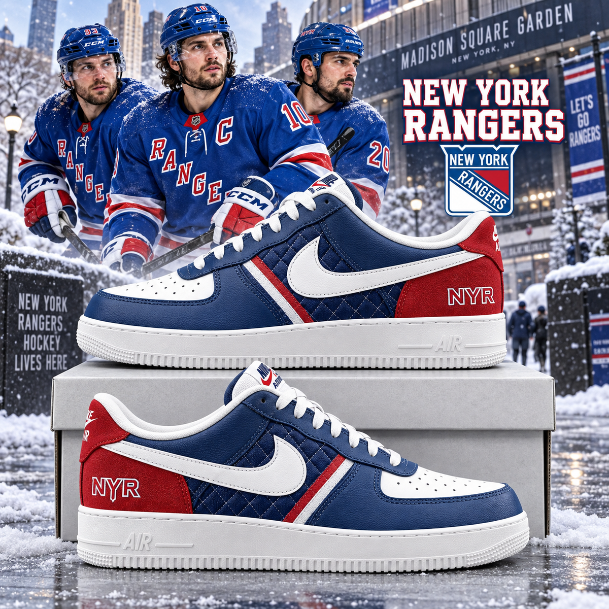 New York Rangers 2026 Limited Edition Air Force One Sneakers