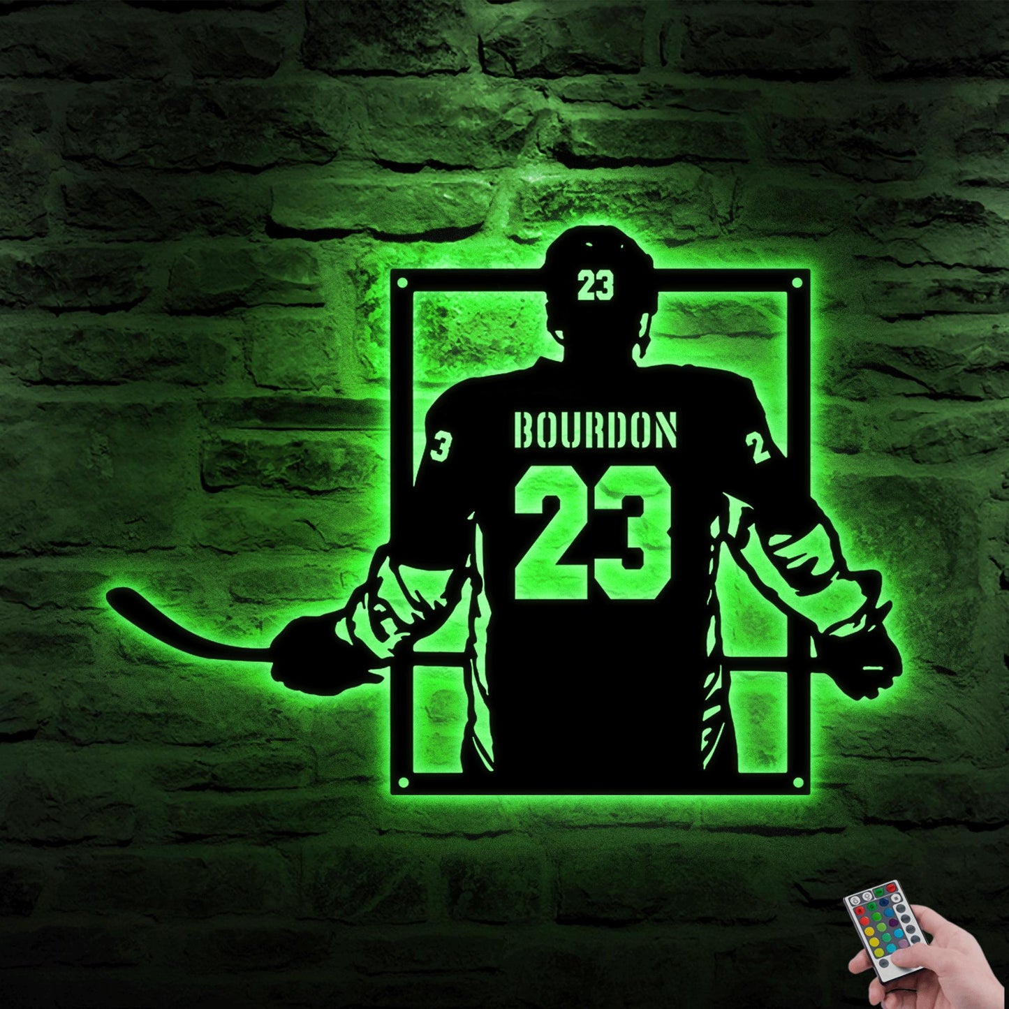 Personalized Hockey Metal Sign with LED Light – Custom Hockey Wall Art for Room, Game Room, or Man Cave, Gift for Hockey Fan