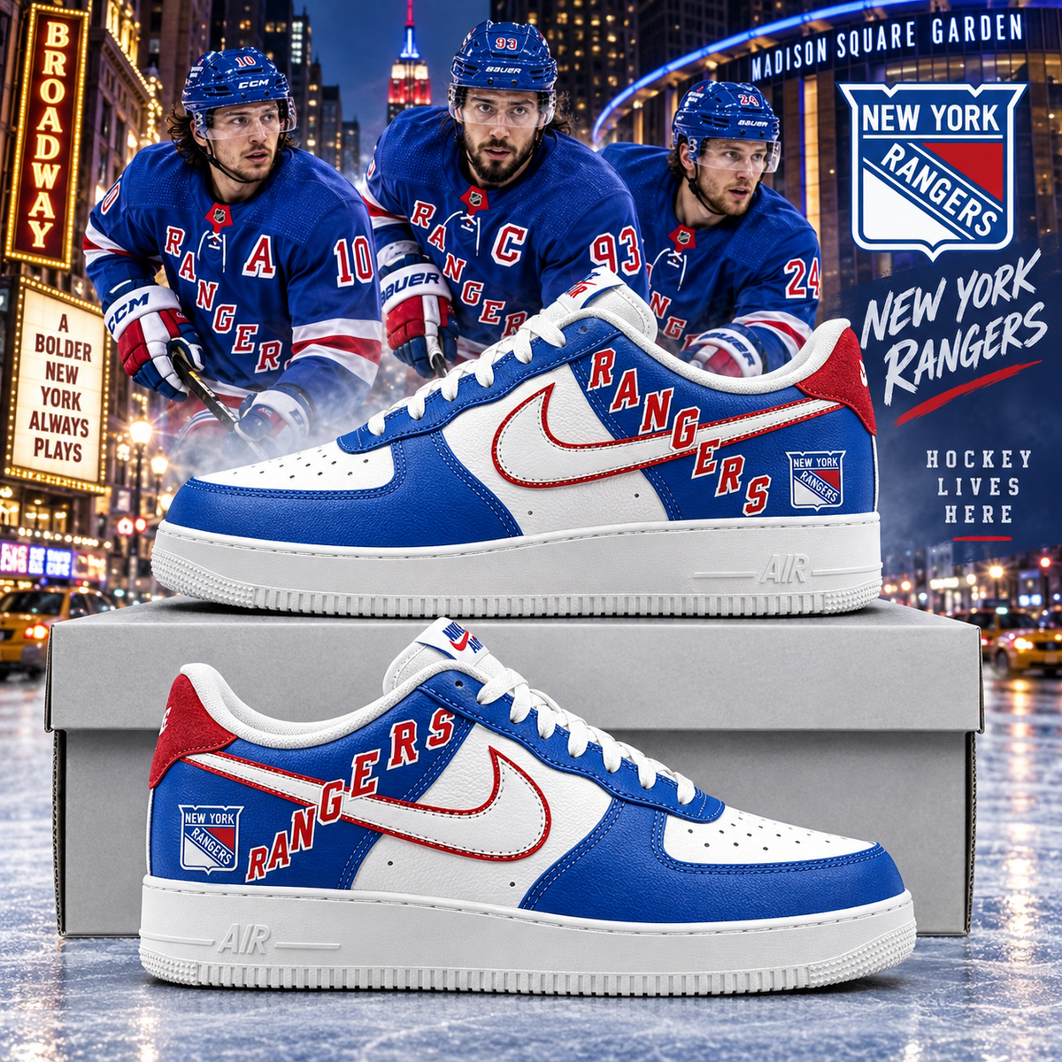 New York Rangers 2026 Limited Edition Air Force One Sneakers