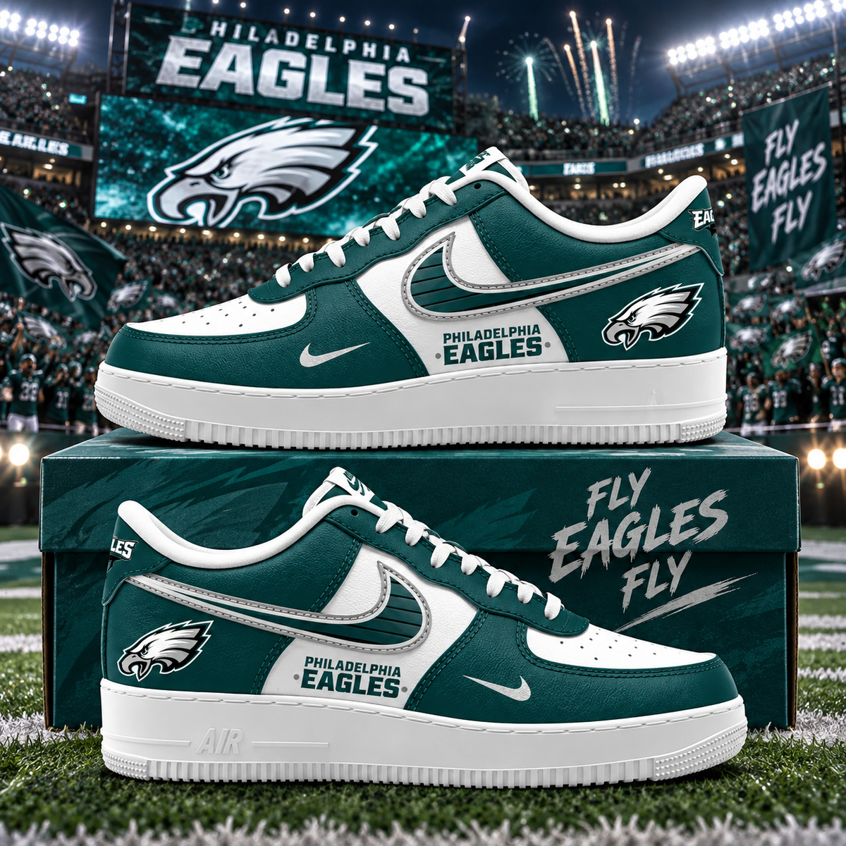 Philadelphia Eagles 2026 Limited Edition Air Force One Sneakers