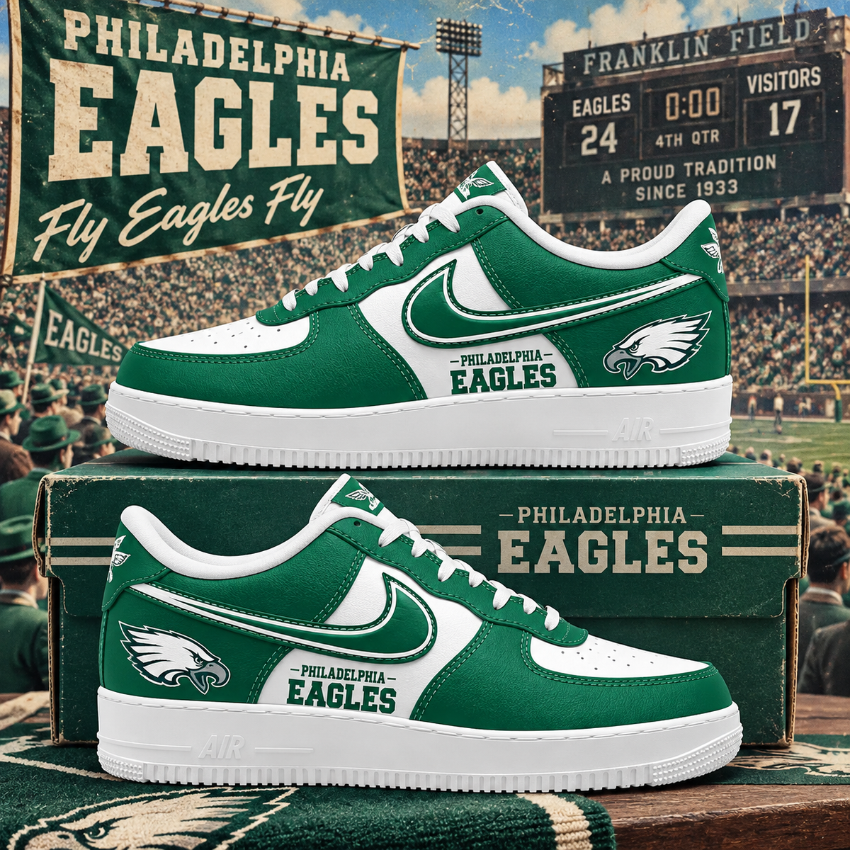Philadelphia Eagles 2026 Limited Edition Air Force One Sneakers