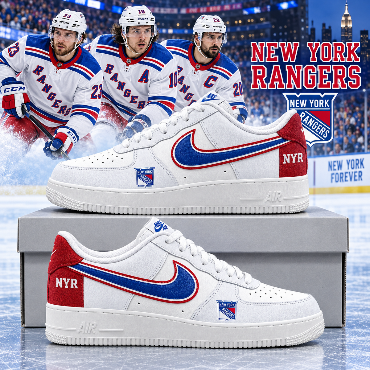New York Rangers 2026 Limited Edition Air Force One Sneakers