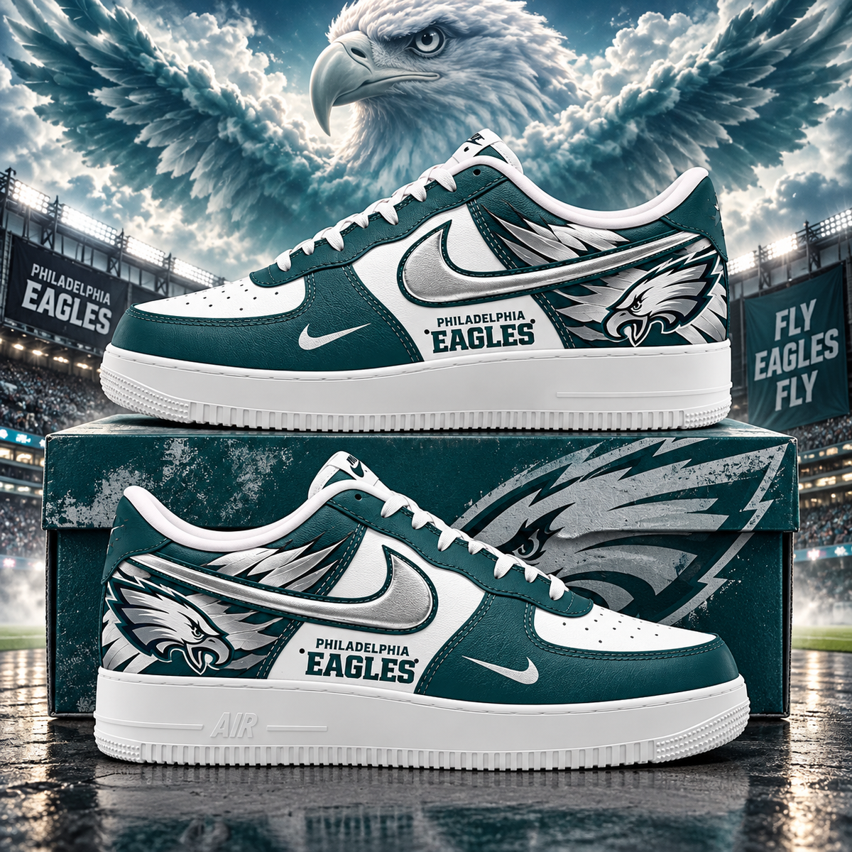 Philadelphia Eagles 2026 Limited Edition Air Force One Sneakers