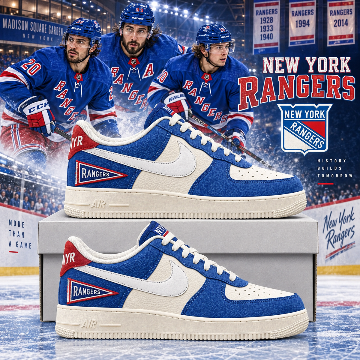 New York Rangers 2026 Limited Edition Air Force One Sneakers
