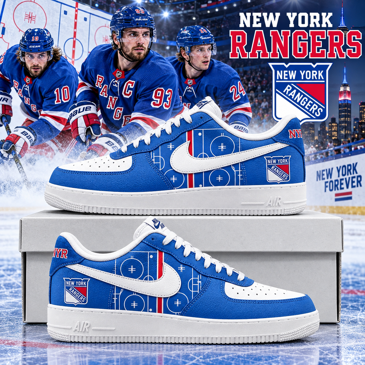 New York Rangers 2026 Limited Edition Air Force One Sneakers