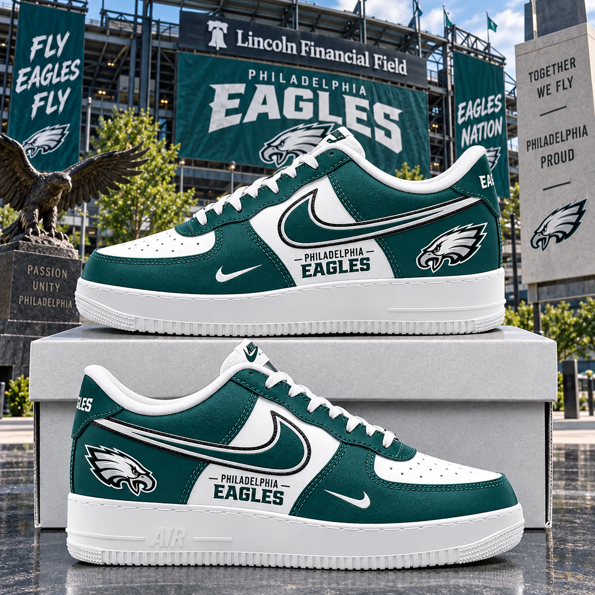 Philadelphia Eagles 2026 Limited Edition Air Force One Sneakers