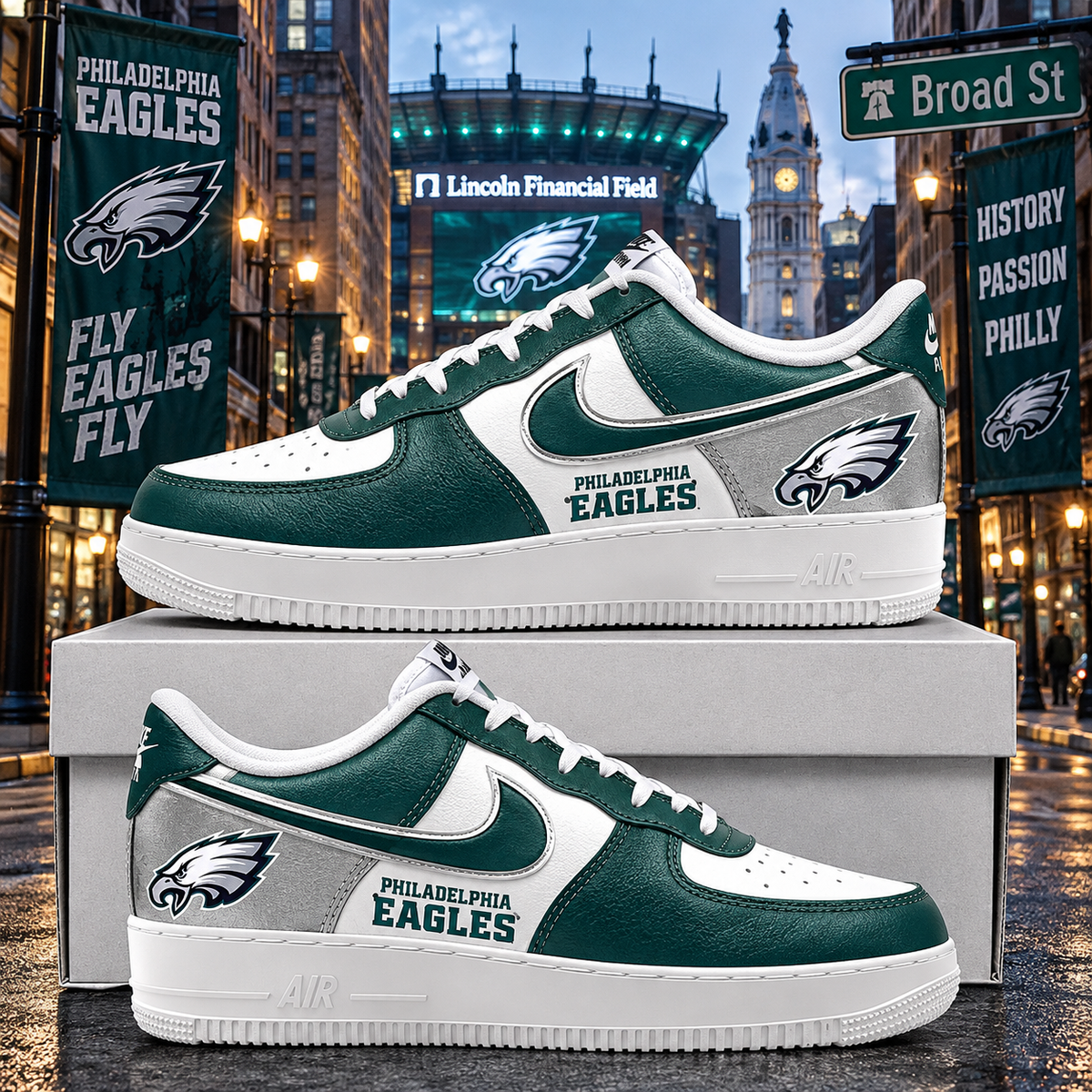 Philadelphia Eagles 2026 Limited Edition Air Force One Sneakers
