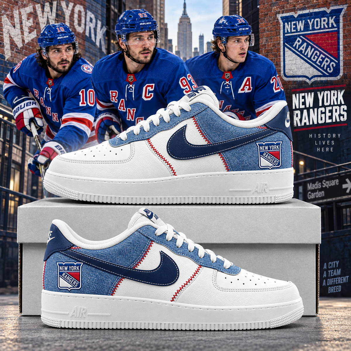 New York Rangers 2026 Limited Edition Air Force One Sneakers