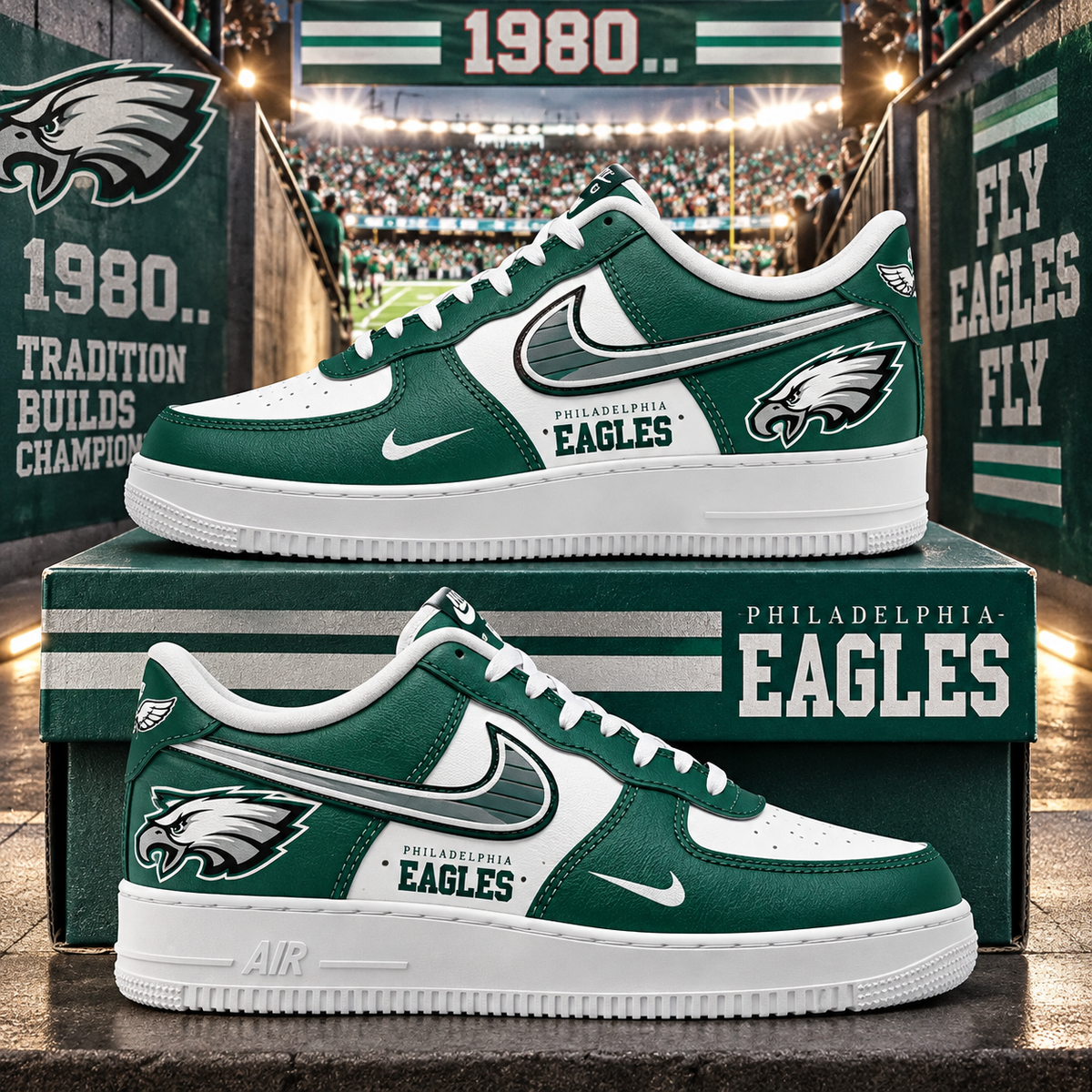Philadelphia Eagles 2026 Limited Edition Air Force One Sneakers