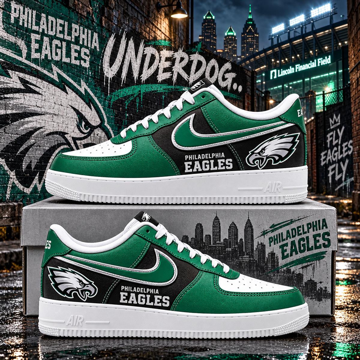 Philadelphia Eagles 2026 Limited Edition Air Force One Sneakers
