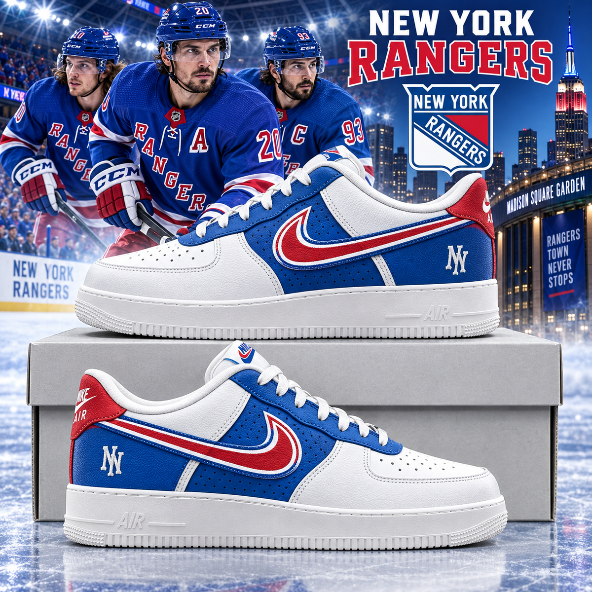 New York Rangers 2026 Limited Edition Air Force One Sneakers