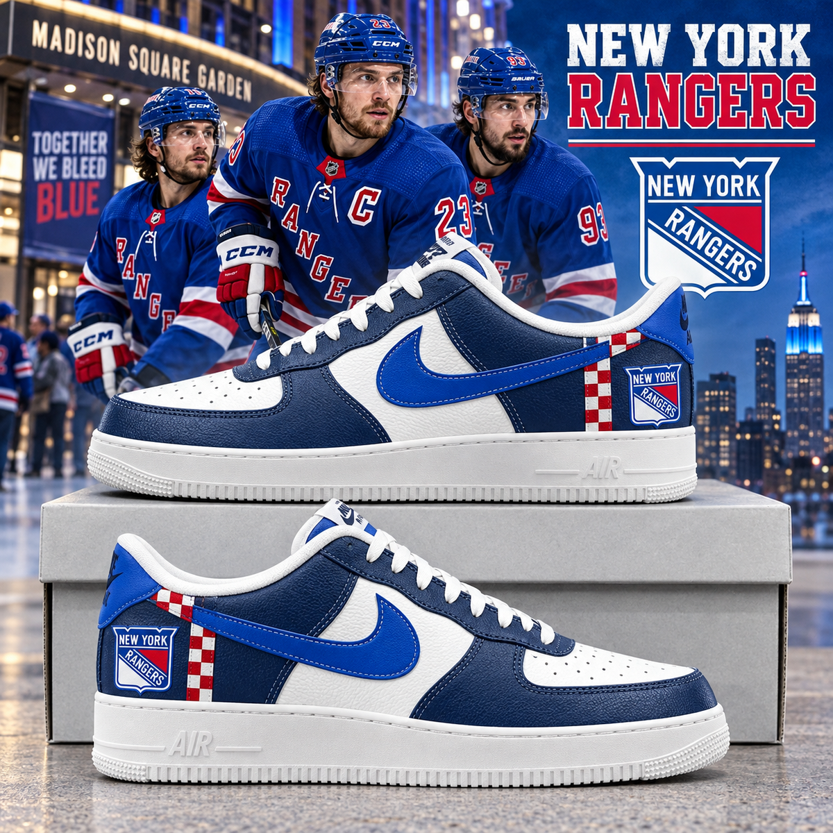 New York Rangers 2026 Limited Edition Air Force One Sneakers