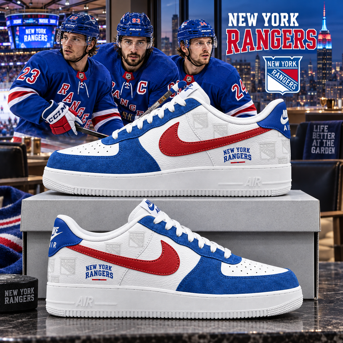 New York Rangers 2026 Limited Edition Air Force One Sneakers