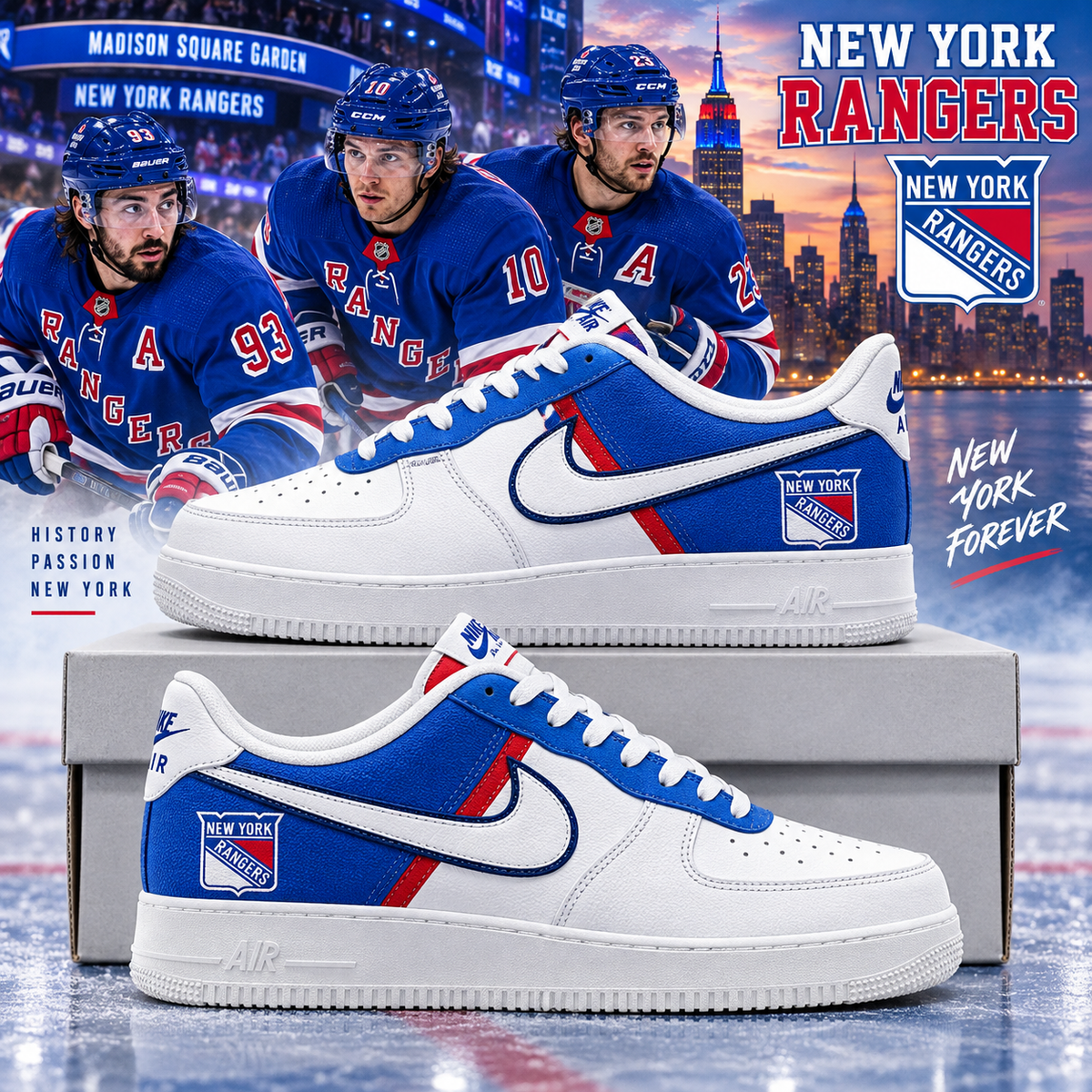 New York Rangers 2026 Limited Edition Air Force One Sneakers