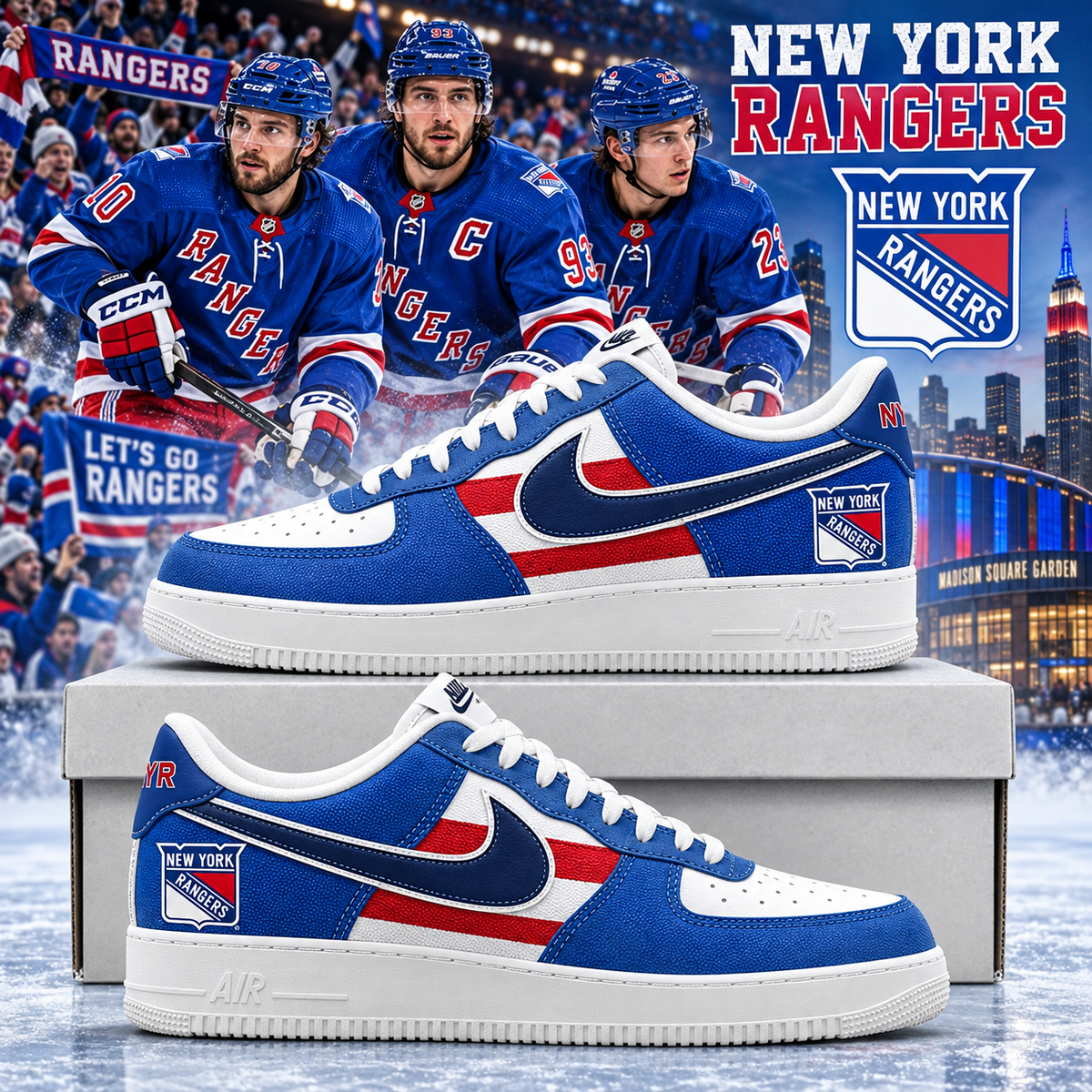 New York Rangers 2026 Limited Edition Air Force One Sneakers