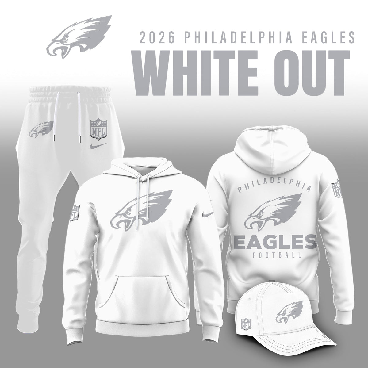 Philadelphia Eagles 2026 White Out Limited Edition Hoodie