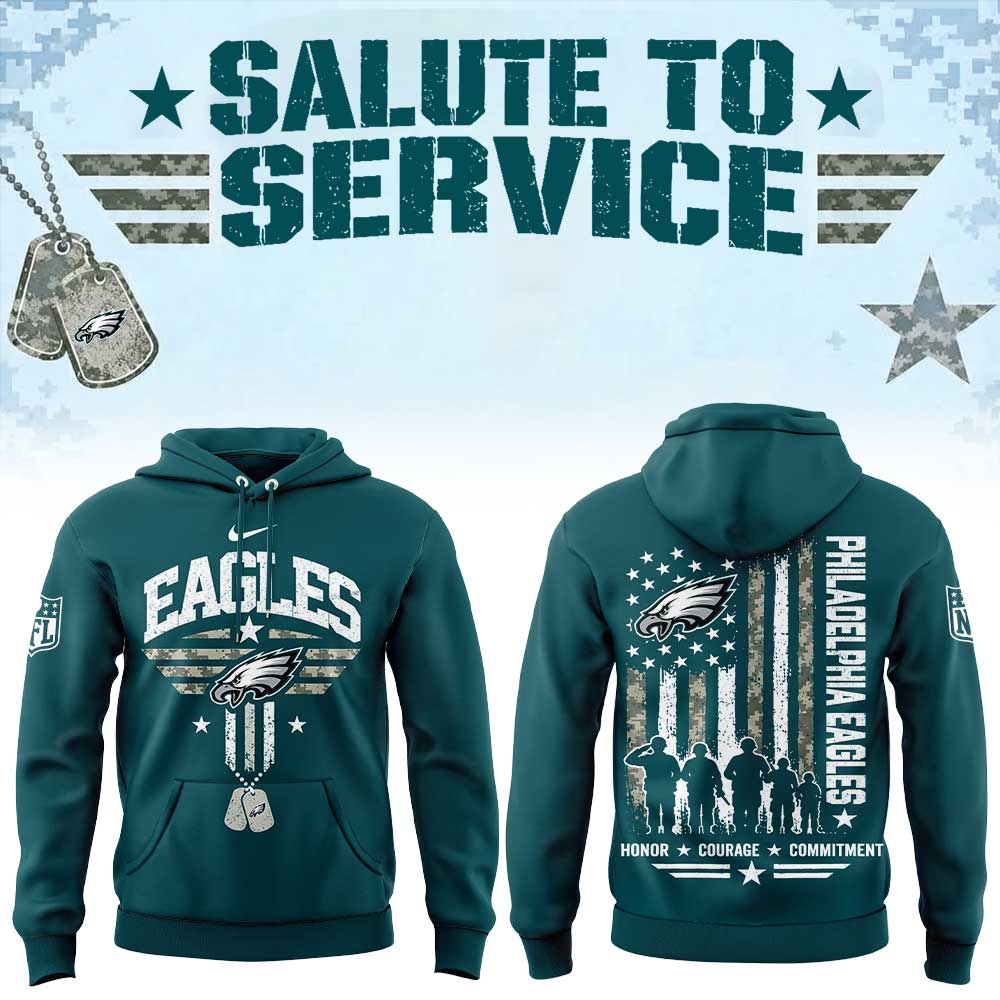 .                                  P Eagles SALUTE TO SERVICE Exclusive Edition Hoodie