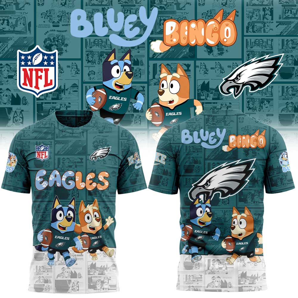 .                          P Eagles x Bluey and Bingo Shirt