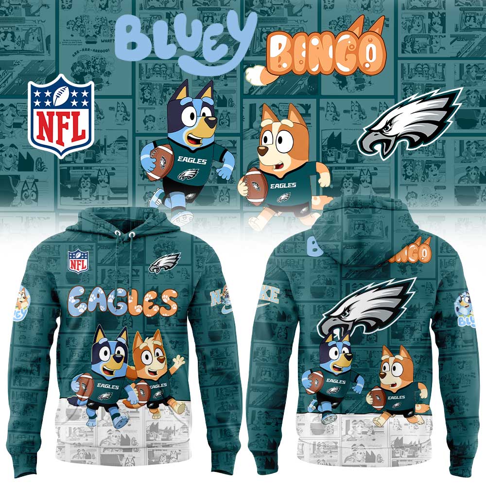 .                          P Eagles x Bluey and Bingo Hoodie