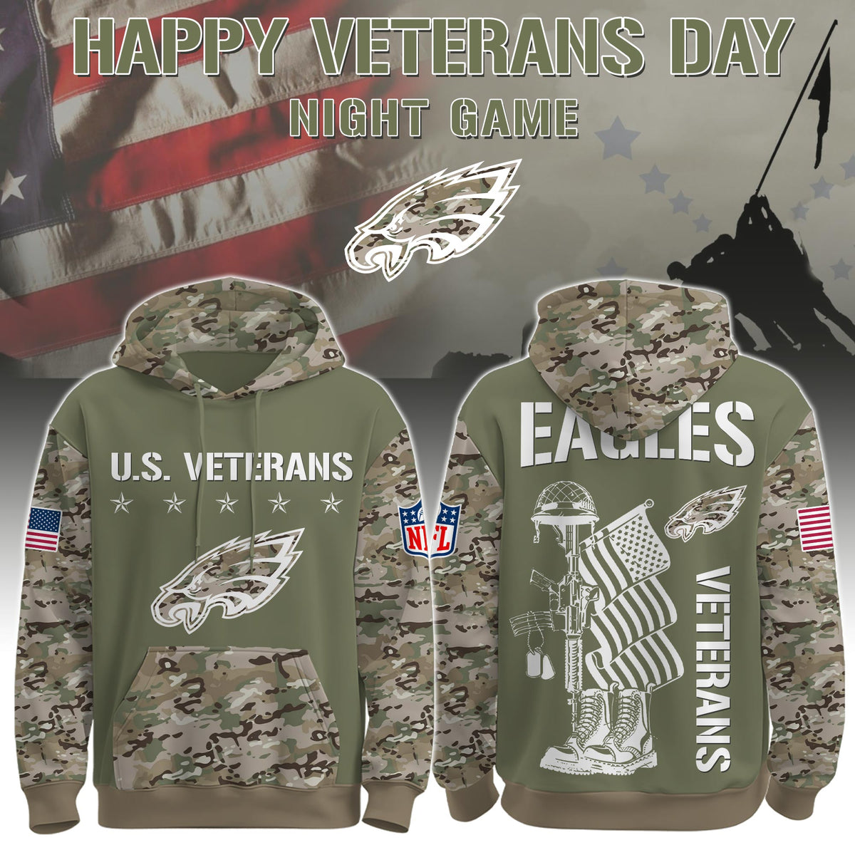 Philadelphia Eagles - Veteran Day 2025 Hoodie Limited Edions