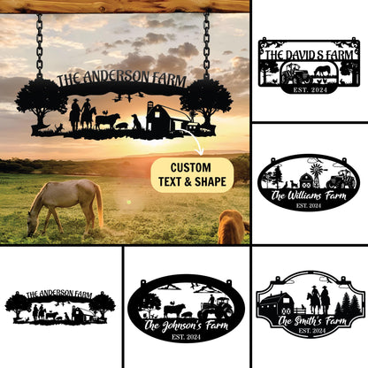 Personalized Your Metal Farm Sign, Farmhouse Metal Sign, Custom Ranch Sign, Farm Gate Sign, Farmhouse Decor, Farmer Gift, Outdoor Decor