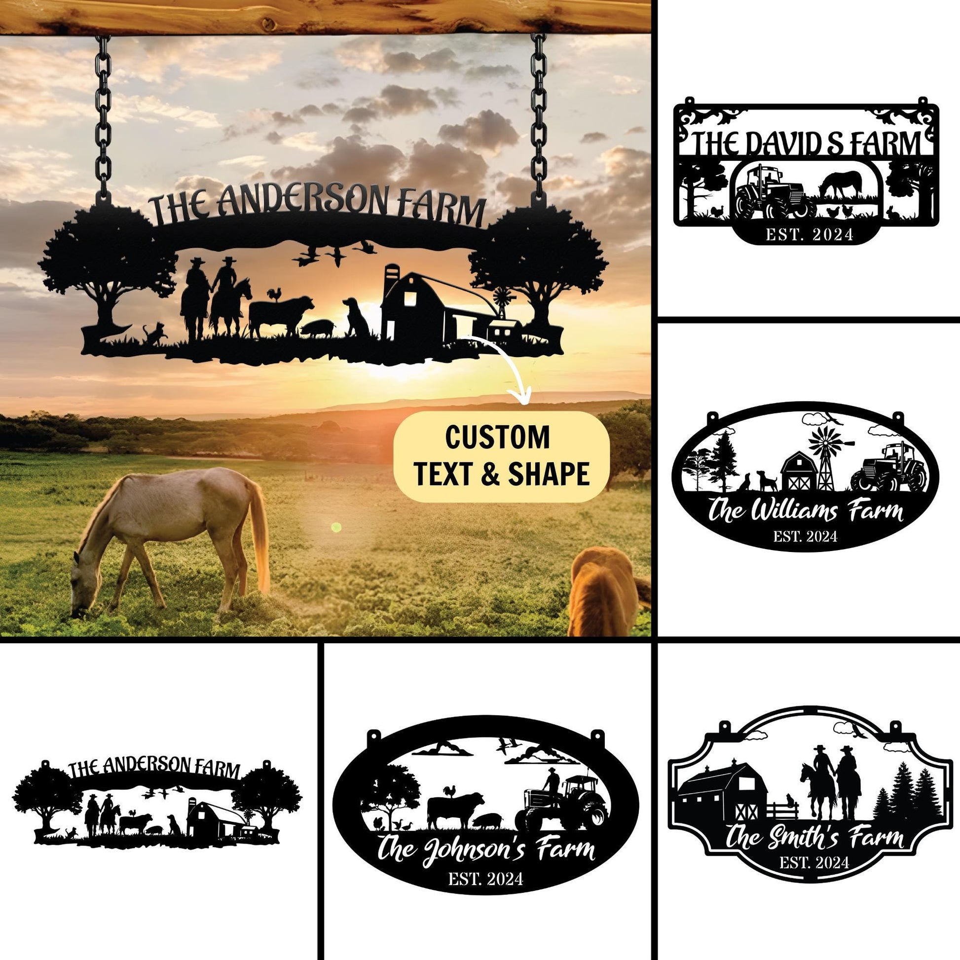Personalized Your Metal Farm Sign, Farmhouse Metal Sign, Custom Ranch Sign, Farm Gate Sign, Farmhouse Decor, Farmer Gift, Outdoor Decor