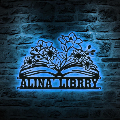 Personalized Library Metal Sign, Custom Books Wall Art Decor, Reading Room Sign, Bookworm Sign, Book Club, Study Room Decor, Bookshelf Sign