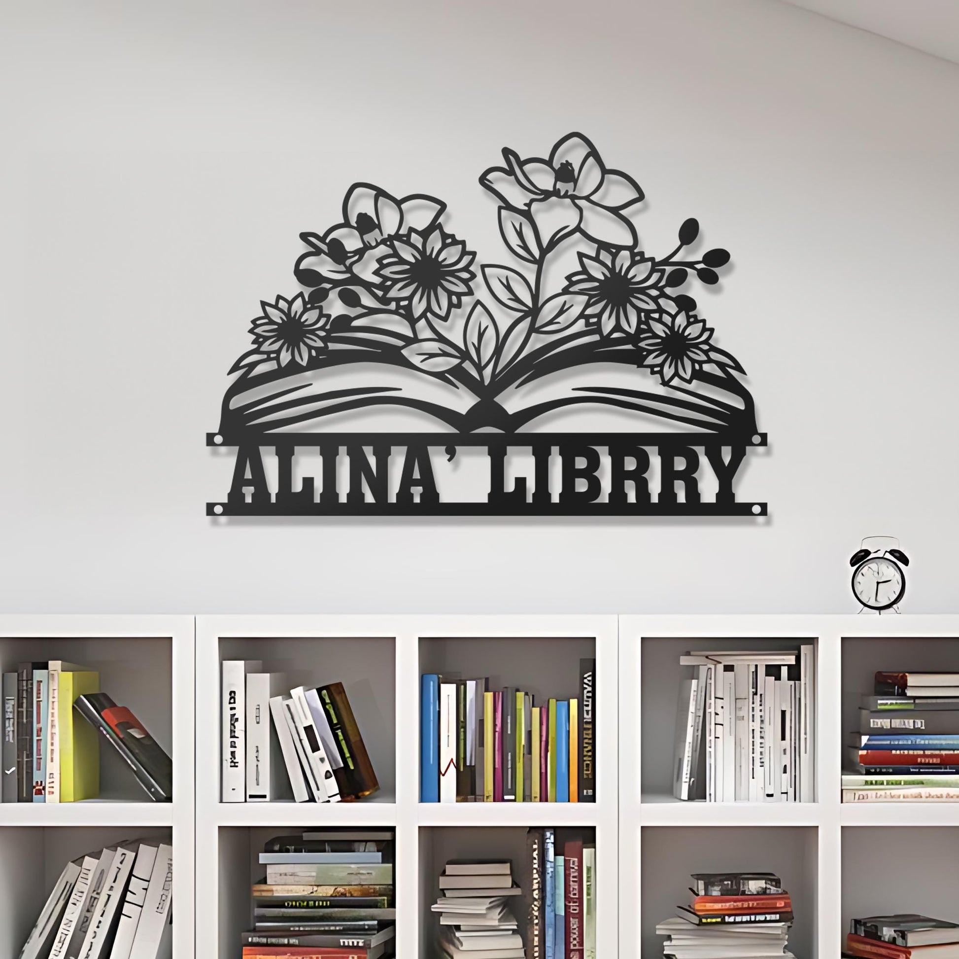 Personalized Library Metal Sign, Custom Books Wall Art Decor, Reading Room Sign, Bookworm Sign, Book Club, Study Room Decor, Bookshelf Sign