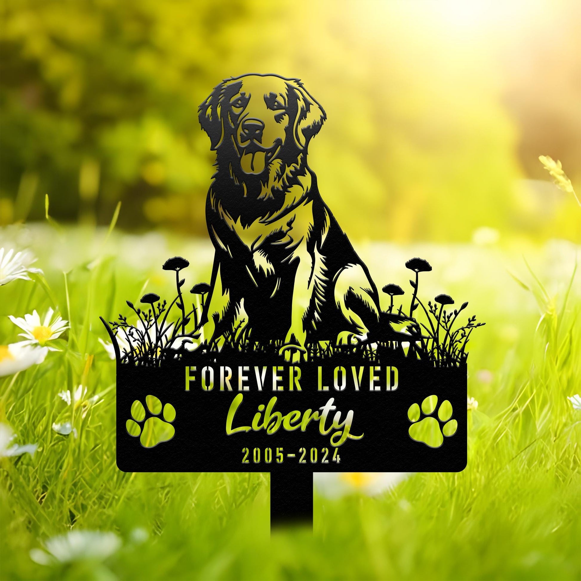 Custom Dog Memorial Stake, Dog Grave Marker, Dog Loss Metal Stake, Personalized Dog Garden Sign, Dog Loss Gift, Garden Decor Metal Sign