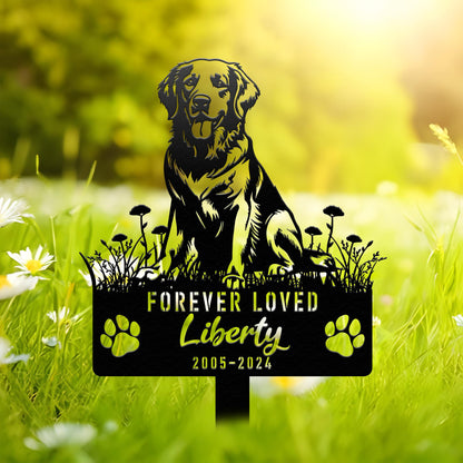 Custom Dog Memorial Stake, Dog Grave Marker, Dog Loss Metal Stake, Personalized Dog Garden Sign, Dog Loss Gift, Garden Decor Metal Sign