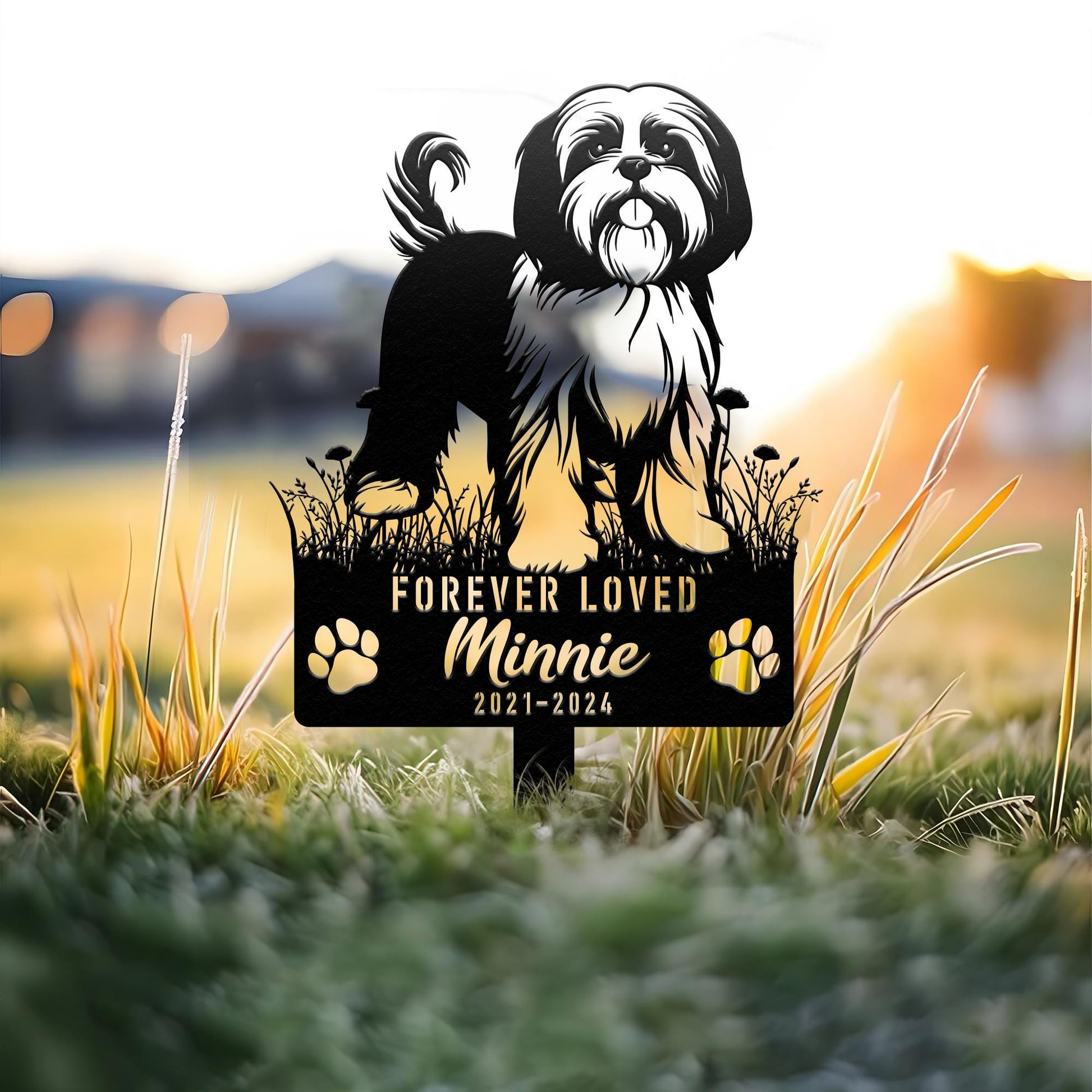 Custom Dog Memorial Stake, Dog Grave Marker, Dog Loss Metal Stake, Personalized Dog Garden Sign, Dog Loss Gift, Garden Decor Metal Sign