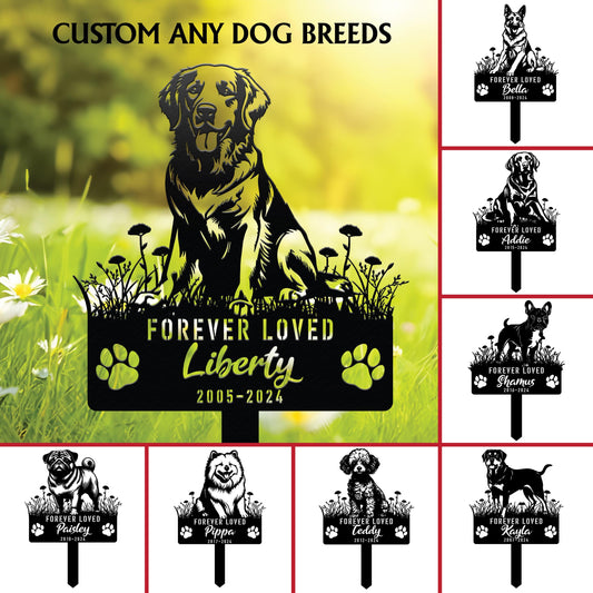 Custom Dog Memorial Stake, Dog Grave Marker, Dog Loss Metal Stake, Personalized Dog Garden Sign, Dog Loss Gift, Garden Decor Metal Sign