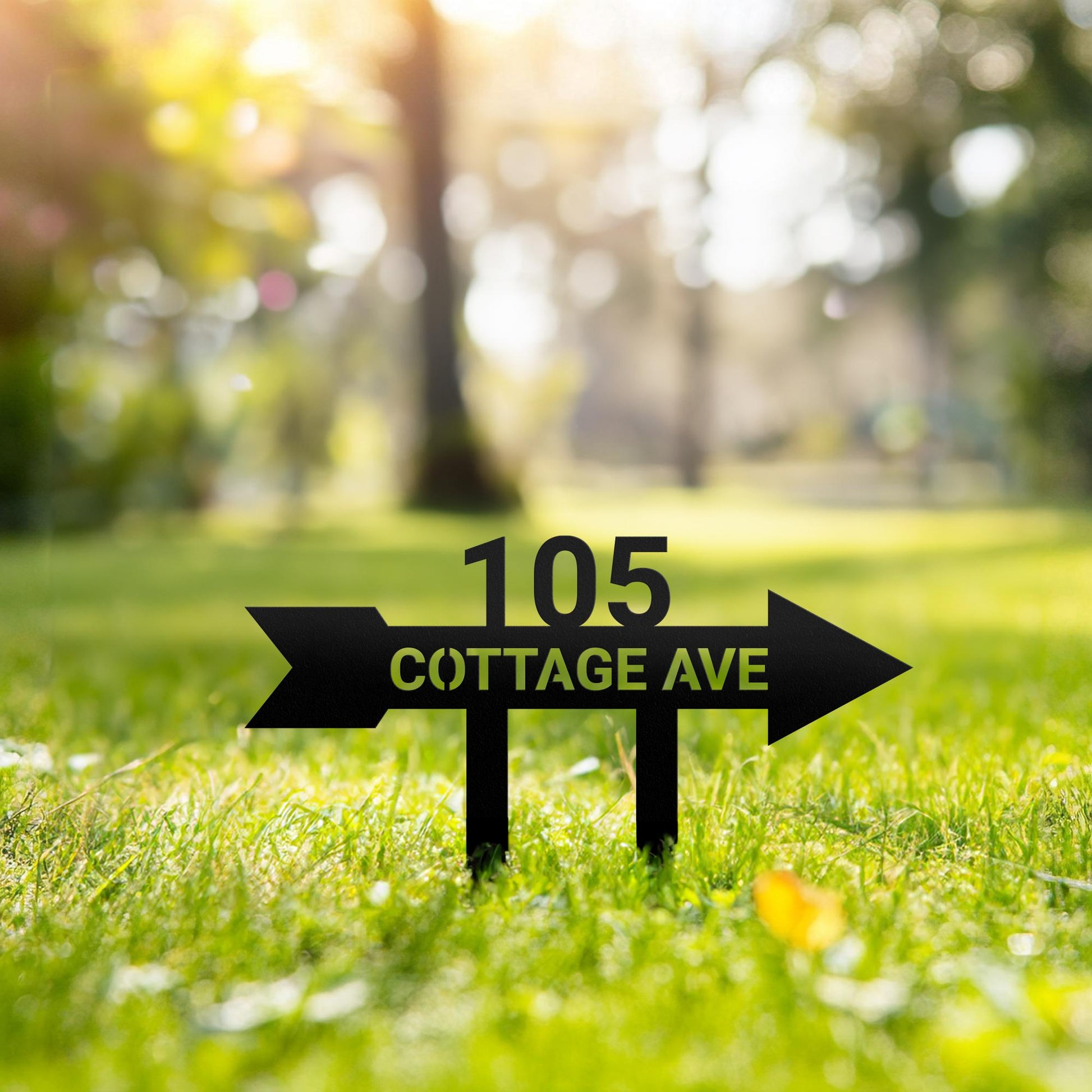 Personalized Address Arrow Metal Yard Sign, Custom Arrow House Number Garden Decor, Street Name Sign, Housewarming Gift, Yard Decor