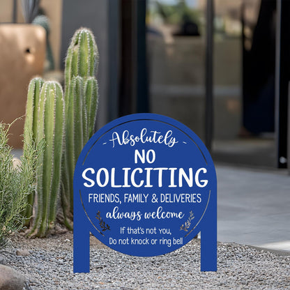 No Soliciting Yard Sign, Metal House Sign, No Soliciting Sign for Home Decor, Funny Metal Yard Stake, Outdoor Decoration, Housewarming Gifts