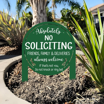 No Soliciting Yard Sign, Metal House Sign, No Soliciting Sign for Home Decor, Funny Metal Yard Stake, Outdoor Decoration, Housewarming Gifts