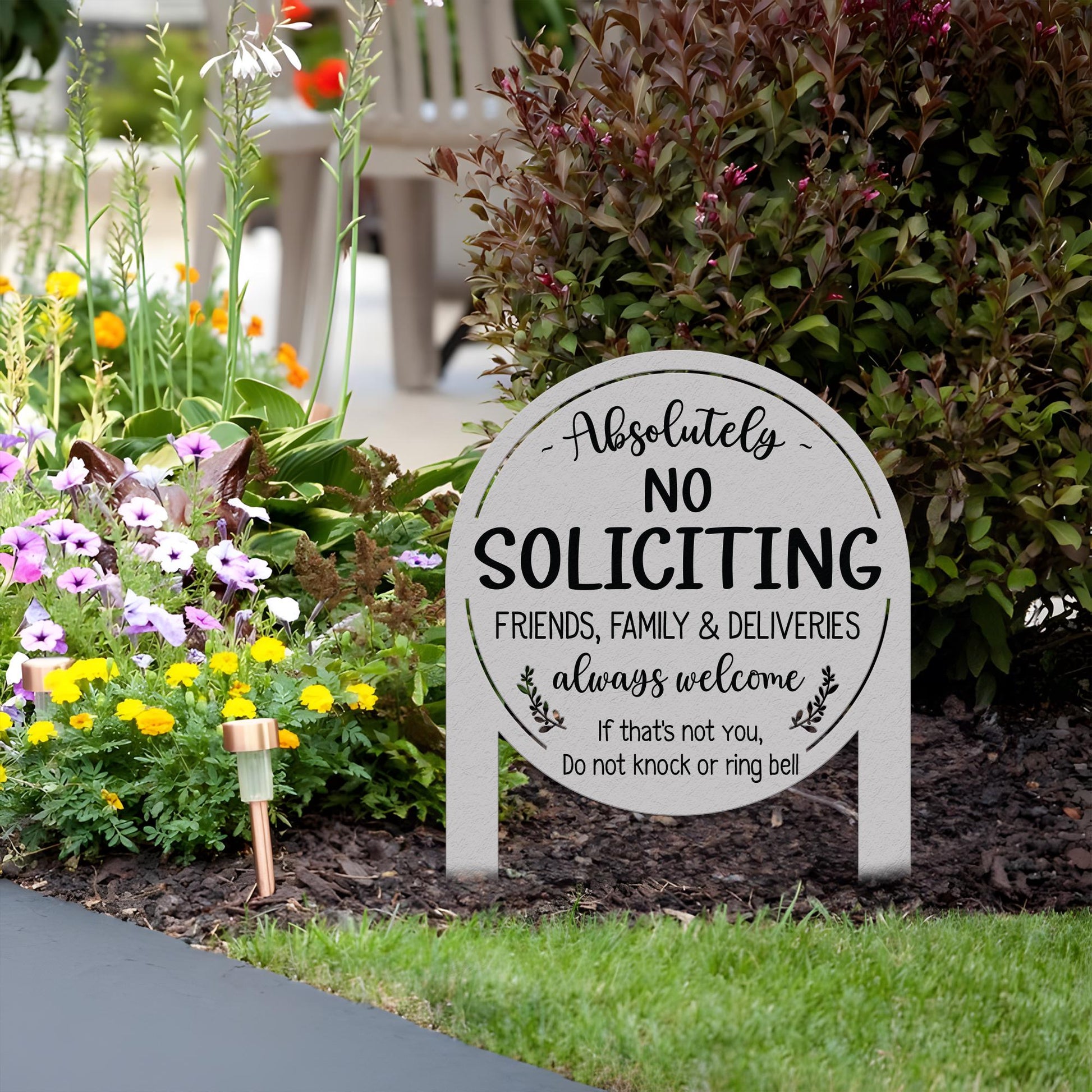No Soliciting Yard Sign, Metal House Sign, No Soliciting Sign for Home Decor, Funny Metal Yard Stake, Outdoor Decoration, Housewarming Gifts