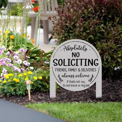 No Soliciting Yard Sign, Metal House Sign, No Soliciting Sign for Home Decor, Funny Metal Yard Stake, Outdoor Decoration, Housewarming Gifts