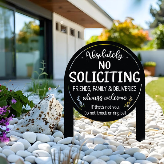 No Soliciting Yard Sign, Metal House Sign, No Soliciting Sign for Home Decor, Funny Metal Yard Stake, Outdoor Decoration, Housewarming Gifts