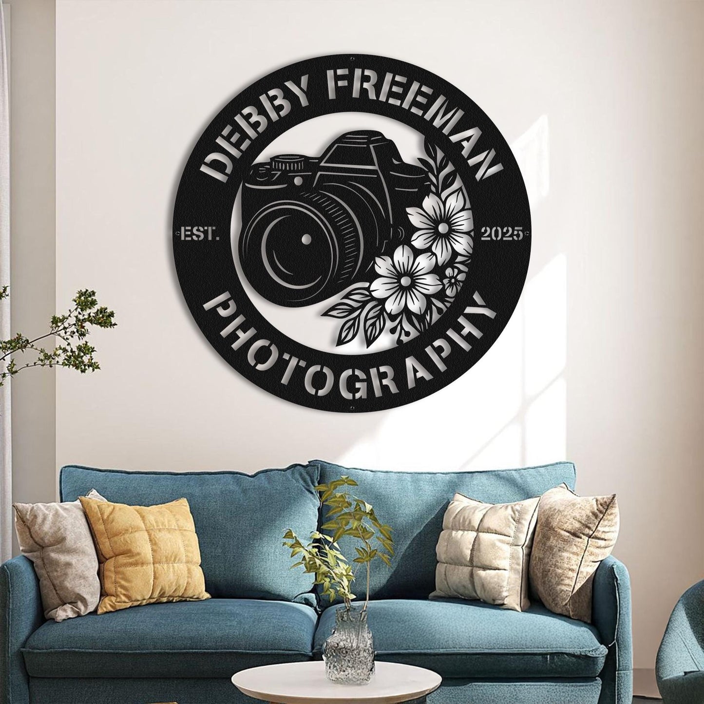 Personalized Camera Metal Wall Art, Camera Metal Sign, Photo Studio Decor, Photographer Metal Sign, Photography Lovers Gift, Gift For Her