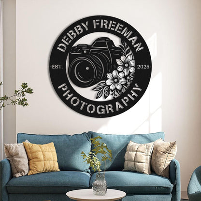 Personalized Camera Metal Wall Art, Camera Metal Sign, Photo Studio Decor, Photographer Metal Sign, Photography Lovers Gift, Gift For Her