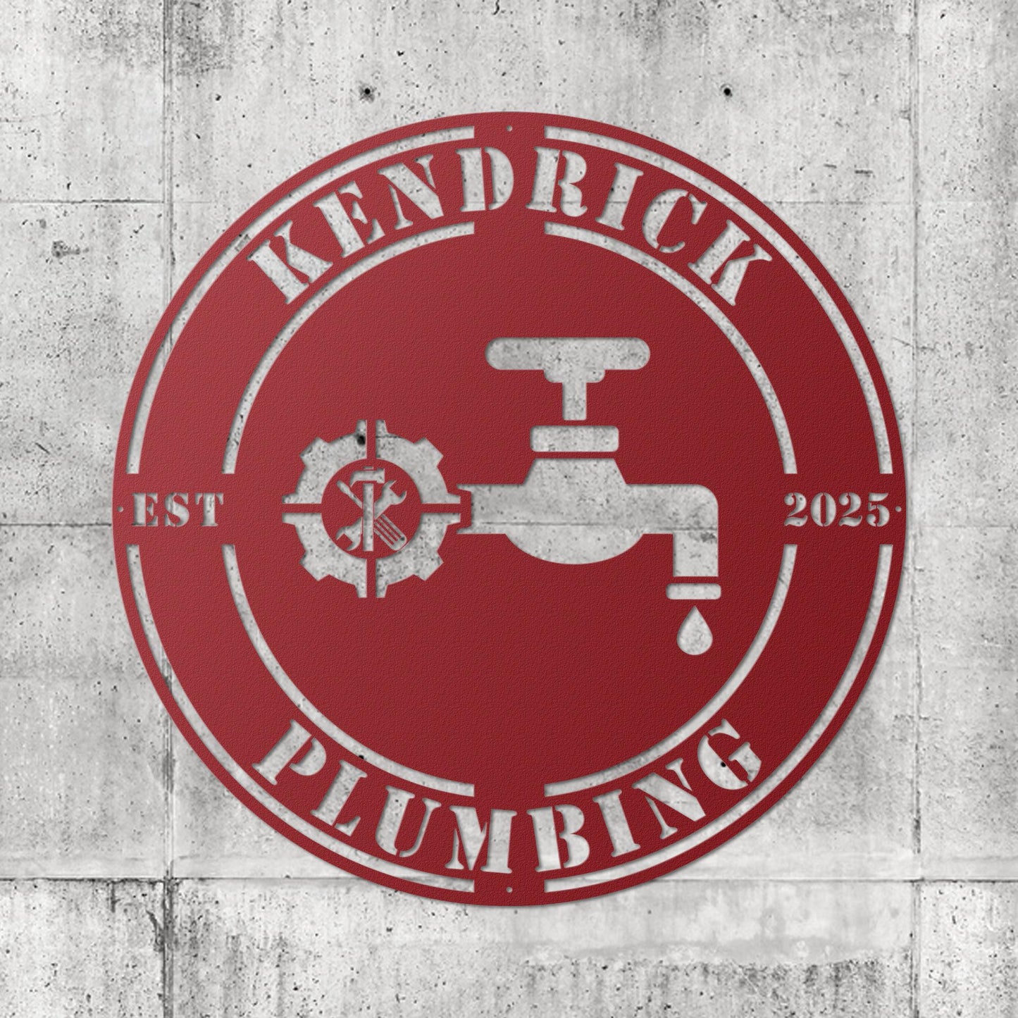 Custom Plumbing Metal Sign – Personalized Business Logo Wall Art, Plumber Office Decor, Gift for Handyman or Plumbing Company Owners