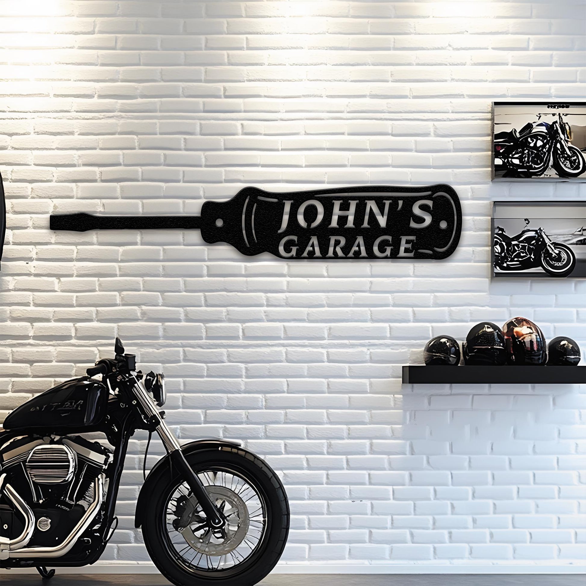 Rustic Garage Metal Sign – Personalized Screwdriver Wall Art, Custom Workshop Decor, Gift for Mechanic, Car Enthusiast, or Handyman