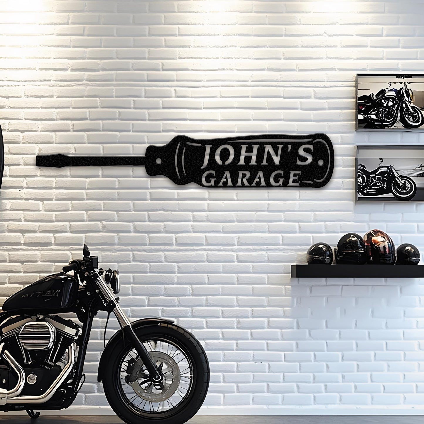 Rustic Garage Metal Sign – Personalized Screwdriver Wall Art, Custom Workshop Decor, Gift for Mechanic, Car Enthusiast, or Handyman