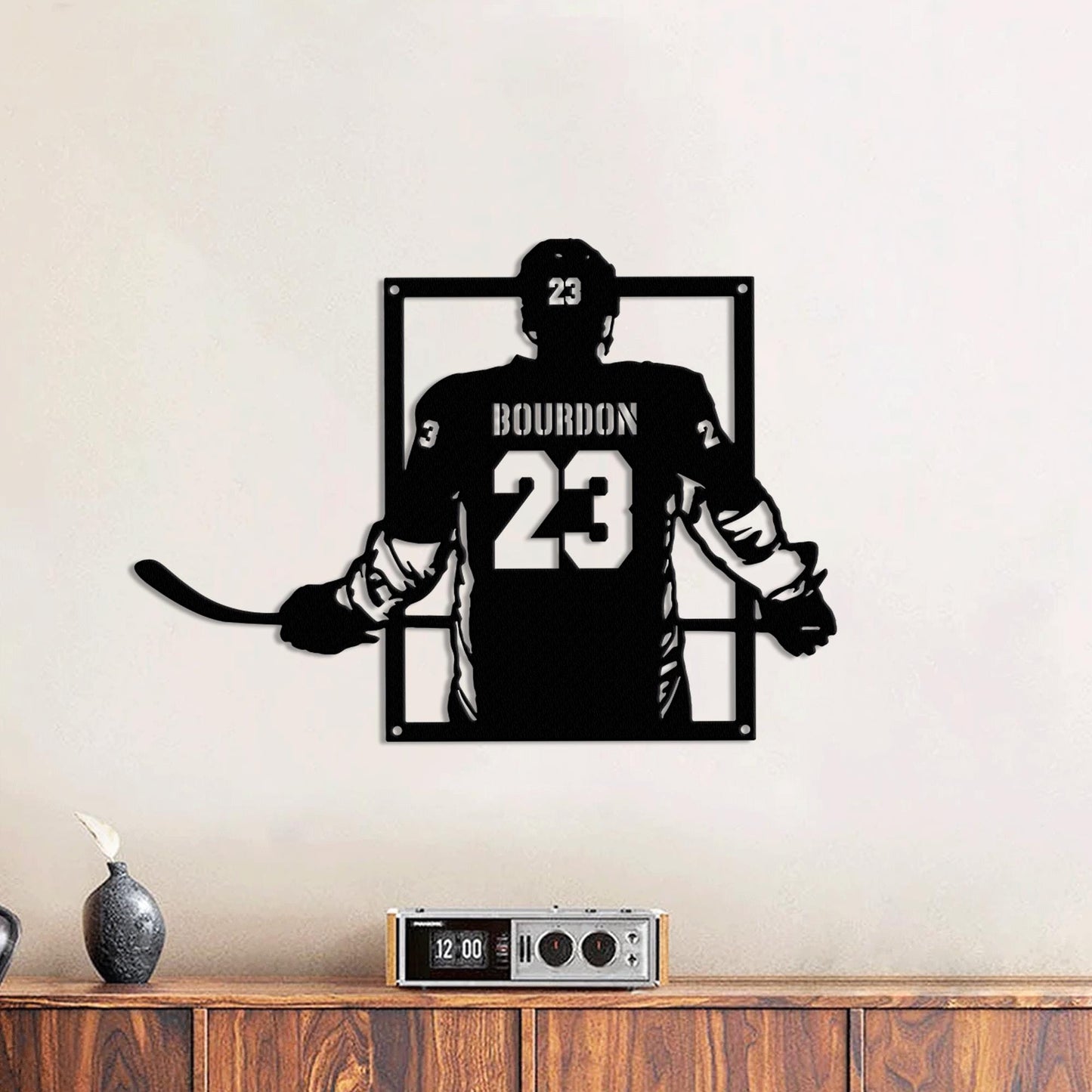 Personalized Hockey Metal Sign with LED Light – Custom Hockey Wall Art for Room, Game Room, or Man Cave, Gift for Hockey Fan