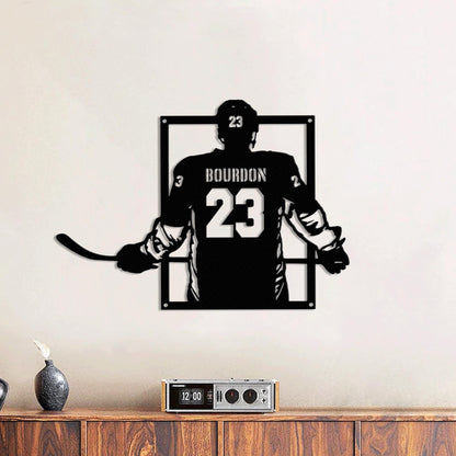 Personalized Hockey Metal Sign with LED Light – Custom Hockey Wall Art for Room, Game Room, or Man Cave, Gift for Hockey Fan