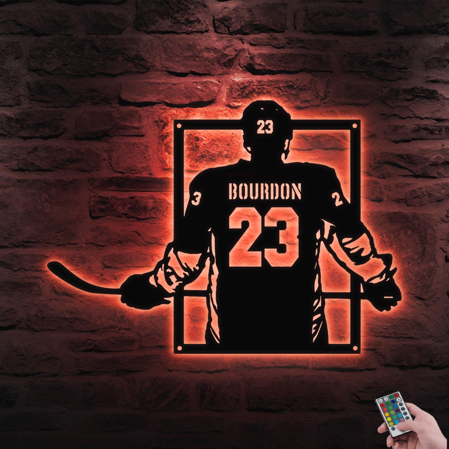 Personalized Hockey Metal Sign with LED Light – Custom Hockey Wall Art for Room, Game Room, or Man Cave, Gift for Hockey Fan