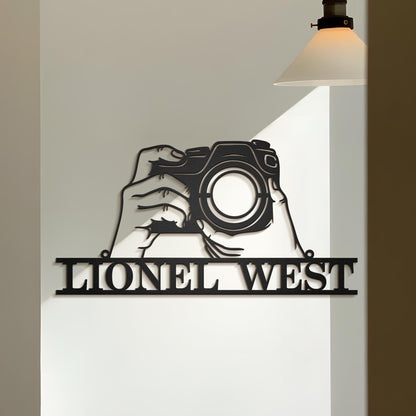 Custom Camera Metal Wall Art, Camera Metal Sign, Photo Studio Decor, Photographer Metal Sign, Photography Lovers Gift, Gift For Her Him